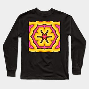 A yellow and pink kaleidoscope Long Sleeve T-Shirt